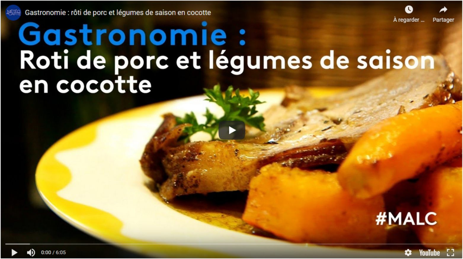 Thierry the Chef of Manoir Beuregard makes us discover his roast pork and his seasonal vegetables in a casserole dish offered at his table d'hôtes